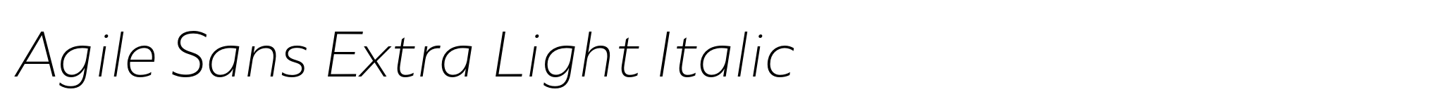 Agile Sans Extra Light Italic image